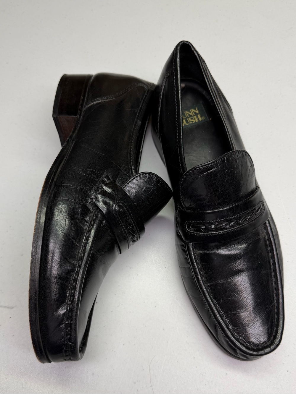 Nunn Bush Men's Black Leather Strap Loafer Slip-On  Size 7.5M Fall Sale